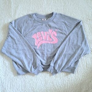 Levi's Cropped Light Heather Grey Sweatshirt - NWT